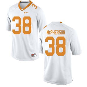 Mens Tennessee Vols #38 Brent McPherson White Official Jersey 915891-254
