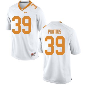 Men Tennessee Vols #39 Grayson Pontius White Football Jerseys 409093-727