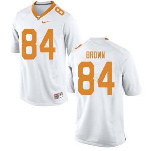 Mens Tennessee Volunteers #84 James Brown White Player Jersey 670072-255