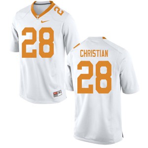 Men Tennessee Vols #28 James Christian White Player Jersey 772134-735