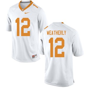Mens Tennessee Vols #12 Zack Weatherly White NCAA Jersey 454472-304