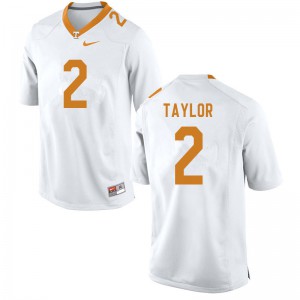 Men Tennessee #2 Alontae Taylor White University Jerseys 271343-649