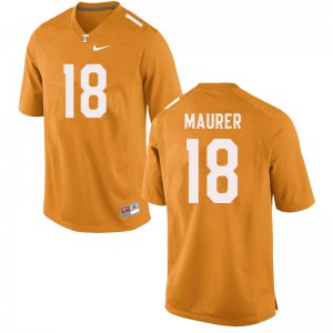 Men Tennessee Vols #18 Brian Maurer Orange Stitch Jerseys 784093-127