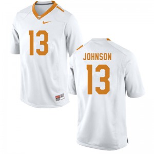 Mens Tennessee Vols #13 Deandre Johnson White Football Jersey 962032-101