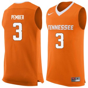 Men Tennessee #3 Drew Pember Orange Embroidery Jerseys 572464-475