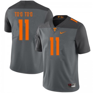 Mens Tennessee Volunteers #11 Henry To'o To'o Gray Stitched Jersey 655887-519