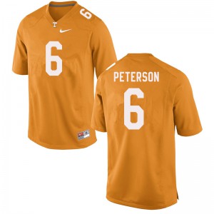 Mens Tennessee Volunteers #6 J.J. Peterson Orange Football Jerseys 792013-150