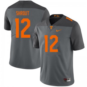 Men's Tennessee Volunteers #12 J.T. Shrout Gray Embroidery Jerseys 612353-337