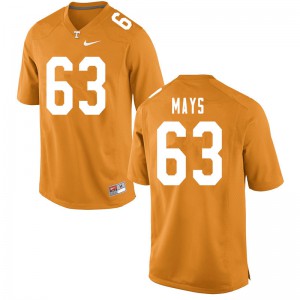 Men's Tennessee #63 Cooper Mays Orange Embroidery Jerseys 328161-967