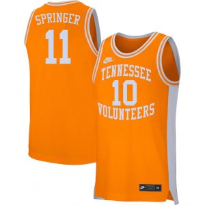 Mens UT #11 Jaden Springer Orange Stitched Jersey 705502-320
