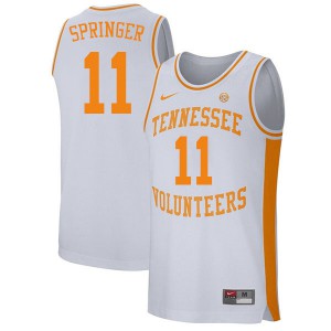 Mens Tennessee Volunteers #11 Jaden Springer White Player Jersey 424696-623