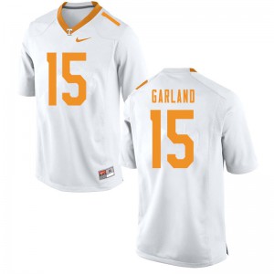 Men's Tennessee Vols #15 Kwauze Garland White Embroidery Jersey 320525-848