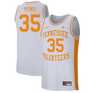 Men's Tennessee Volunteers #35 Yves Pons White College Jersey 595856-336