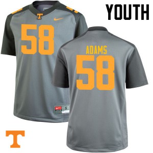 Youth Vols #58 Aaron Adams Gray Stitched Jerseys 111032-483
