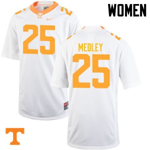 Women's Vols #25 Aaron Medley White Embroidery Jersey 209171-891