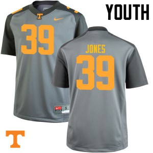 Youth Tennessee Volunteers #39 Alex Jones Gray Player Jersey 308674-963