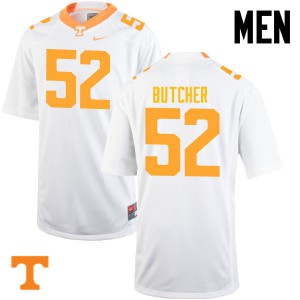 Mens Tennessee Vols #52 Andrew Butcher White Player Jerseys 348367-136