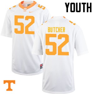 Youth Tennessee Volunteers #52 Andrew Butcher White College Jersey 652443-810