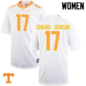 Womens Tennessee Volunteers #17 Brandon Edward Johnson White Player Jerseys 238543-354