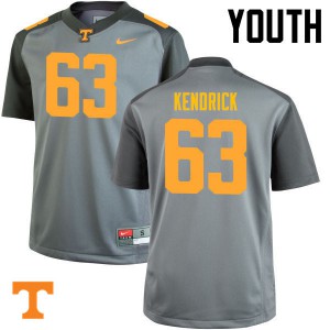 Youth Tennessee #63 Brett Kendrick Gray College Jerseys 888119-849