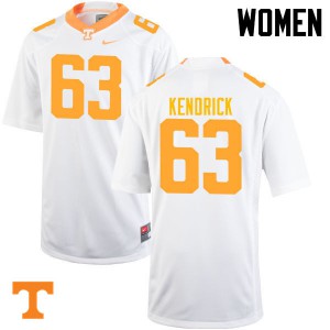 Women's Vols #63 Brett Kendrick White NCAA Jerseys 640629-945