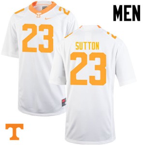 Mens Tennessee Volunteers #23 Cameron Sutton White Embroidery Jersey 230262-381