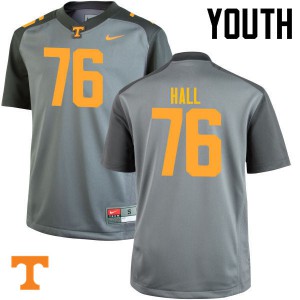 Youth Tennessee Volunteers #76 Chance Hall Gray Stitch Jerseys 438492-247