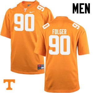 Men's Tennessee Vols #90 Charles Folger Orange Official Jerseys 920375-830
