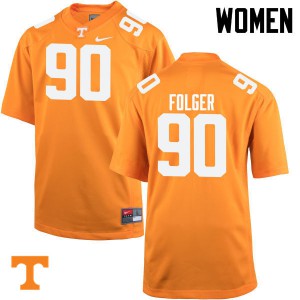 Womens UT #90 Charles Folger Orange Football Jersey 518050-837