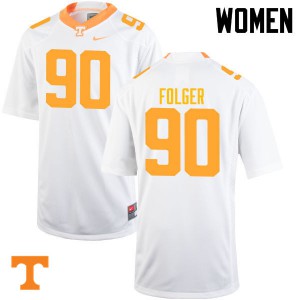 Women's Tennessee Vols #90 Charles Folger White Alumni Jerseys 138660-338