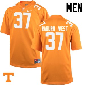 Mens Tennessee Vols #37 Charles Raburn West Orange Football Jersey 514339-363