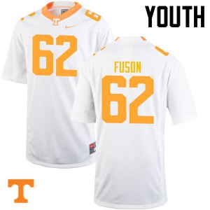 Youth Tennessee Vols #62 Clyde Fuson White Player Jersey 426332-617