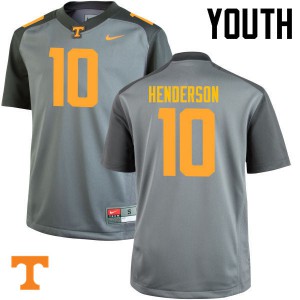 Youth Tennessee #10 D.J. Henderson Gray Official Jersey 101686-632
