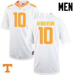 Mens Tennessee #10 D.J. Henderson White Alumni Jerseys 231702-128