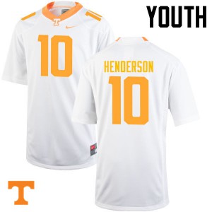 Youth Tennessee Volunteers #10 D.J. Henderson White Player Jersey 966955-186