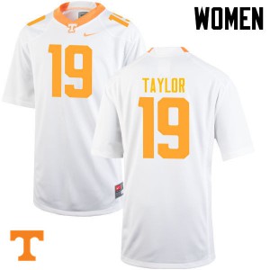 Women's Tennessee Vols #19 Darrell Taylor White NCAA Jersey 854086-930
