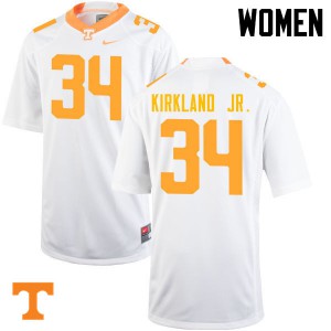 Women's Tennessee Vols #34 Darrin Kirkland Jr. White Official Jerseys 251482-221