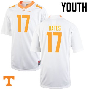 Youth Tennessee Vols #17 Dillon Bates White Official Jerseys 761303-316