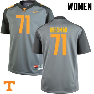 Womens Tennessee Volunteers #71 Dylan Wiesman Gray Stitched Jerseys 570539-307