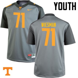 Youth Tennessee #71 Dylan Wiesman Gray Embroidery Jersey 707464-282
