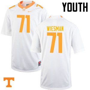Youth Tennessee Vols #71 Dylan Wiesman White Alumni Jerseys 437532-956