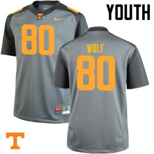 Youth Tennessee Vols #80 Eli Wolf Gray High School Jersey 389775-152