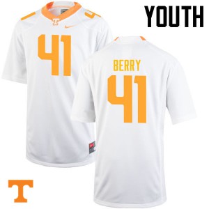 Youth Tennessee Vols #41 Elliott Berry White Football Jersey 403217-559