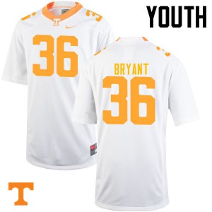 Youth Tennessee Volunteers #36 Gavin Bryant White Football Jersey 497888-782