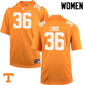 Women's Tennessee Vols #36 Grayson Linde Orange University Jersey 252602-683
