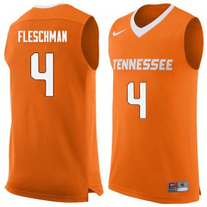 Mens Tennessee Vols #4 Jacob Fleschman Orange Embroidery Jerseys 248965-428