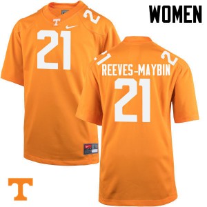 Women's Vols #21 Jalen Reeves-Maybin Orange NCAA Jersey 888529-210