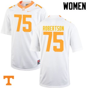 Women's Vols #75 Jashon Robertson White Player Jersey 413373-891