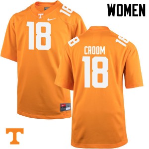 Women's Tennessee Volunteers #18 Jason Croom Orange Embroidery Jerseys 238772-254