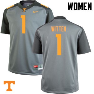 Womens Tennessee Vols #1 Jason Witten Gray NCAA Jerseys 642279-549